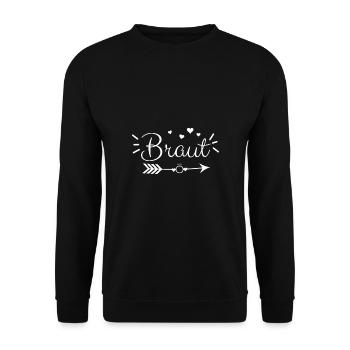 Braut JGA Junggesellinnenabschied Hochzeit Heirat - Unisex Pullover - Schwarz - Vorne - Alina (178cm) & Michal (187cm)