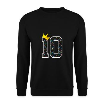 10e anniversaire Dix couronnes nombre Prince Princesse - Sweat-shirt Unisexe - noir - Devant - Alina (178cm) & Michal (187cm)