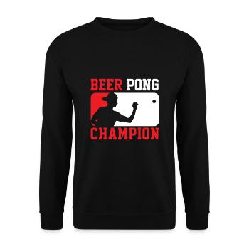 Beer Pong Champion Beer pong Drinking Game - Unisex Sweatshirt - black - Front - Alina (178cm) & Michal (187cm)