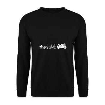 Evolution Stroller Bicycle Motorcycle for Bikers - Unisex Sweatshirt - black - Front - Alina (178cm) & Michal (187cm)