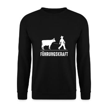 Führungskraft Lustiges Bauern Landwirt Geschenk - Unisex Pullover - Schwarz - Vorne - Alina (178cm) & Michal (187cm)