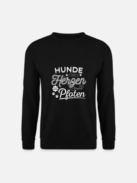 Hunde sind Herzen auf Vier Pfoten Hund Spruch - Unisex Pullover - Schwarz