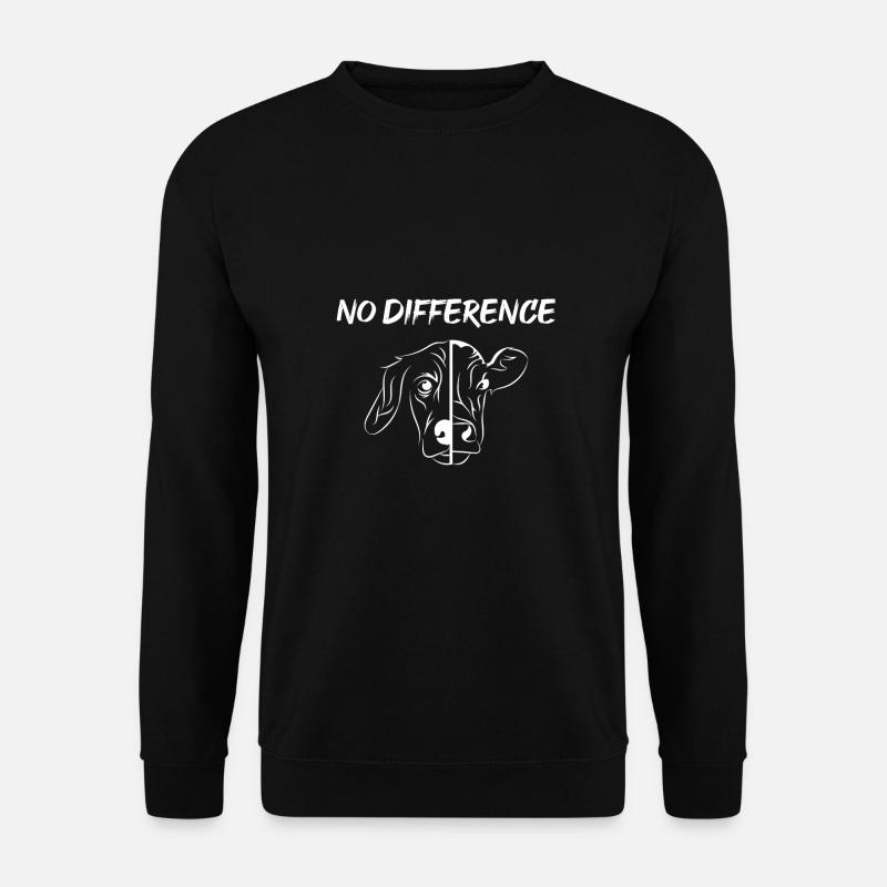 Kein Unterschied Hund und Kuh Vegan Vegetarier - Unisex Pullover - Schwarz