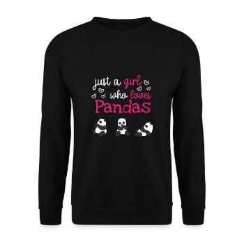 Panda amour Panda Pandas Amateur de panda Ours Panda - Sweat-shirt Unisexe - noir - Devant - Alina (178cm) & Michal (187cm)