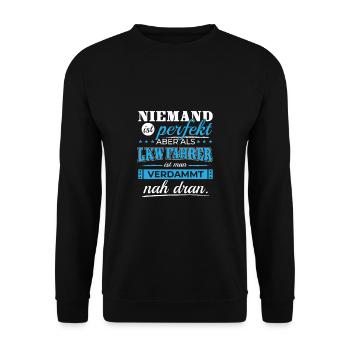 LKW-Fahrer LKW Fahrer Spruch Brummi Trucker Truck - Unisex Pullover - Schwarz - Vorne - Alina (178cm) & Michal (187cm)