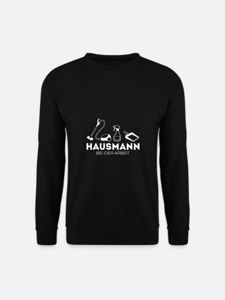 Hausmann bei der Arbeit Staubsauger Haushalt - Unisex Pullover - Schwarz
