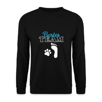 Team Hund & Mensch Hundebesitzer Hundeliebe Hunde - Unisex Pullover - Schwarz - Vorne - Alina (178cm) & Michal (187cm)