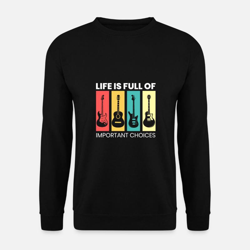 Gitarre Musik Gitarren E-Gitarre Akustik Musiker - Unisex Pullover - Schwarz