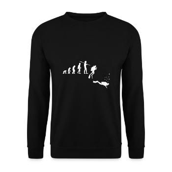 62Taucher Tauchen Evolution Unter Wasser Hobby - Unisex Pullover - Schwarz - Vorne - Alina (178cm) & Michal (187cm)