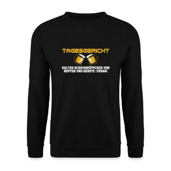 Tagesgericht Kaltes Schaumsüppchen Bier vegan - Unisex Pullover - Schwarz - Vorne - Alina (178cm) & Michal (187cm)