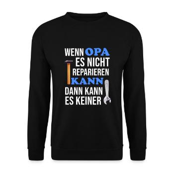 Opa Bester Opa Handwerker Geschenk - Unisex Pullover - Schwarz - Vorne - Alina (178cm) & Michal (187cm)