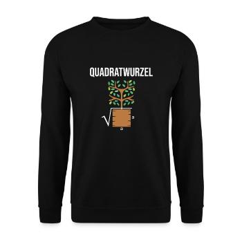 Quadratwurzel Wurzel Wortspiel Mathe Nerd - Unisex Pullover - Schwarz - Vorne - Alina (178cm) & Michal (187cm)