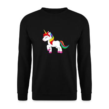Cute unicorn - Unisex Sweatshirt - black - Front - Alina (178cm) & Michal (187cm)