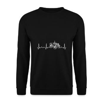 Tractor heartbeat tractor tractor lover - Unisex Sweatshirt - black - Front - Alina (178cm) & Michal (187cm)