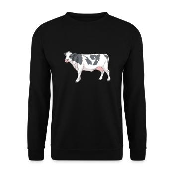 Cartoon cow with spots - Unisex Sweatshirt - black - Front - Alina (178cm) & Michal (187cm)