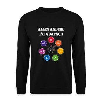 SI-Einheiten ... alles andere is Quatsch - Unisex Pullover - Schwarz - Vorne - Alina (178cm) & Michal (187cm)