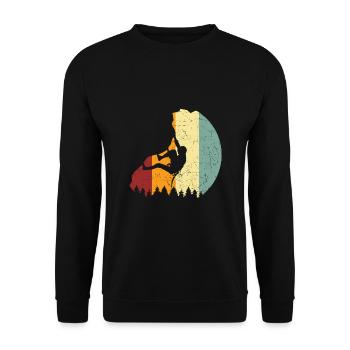 Escalade cadeau alpiniste rocher rétro - Sweat-shirt Unisexe - noir - Devant - Alina (178cm) & Michal (187cm)