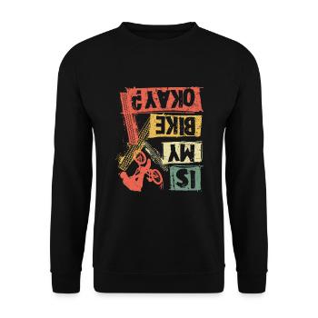 Est-ce que mon vélo va bien? Cycliste VTT - Sweat-shirt Unisexe - noir - Devant - Alina (178cm) & Michal (187cm)