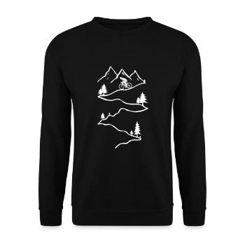 MTB mountain biker mountain bike downhill rider - Unisex Sweatshirt - black - Front - Alina (178cm) & Michal (187cm)