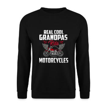 Real Cool Grandpas ride Motorcycles - Biker Grandpa - Sweat-shirt Unisexe - noir - Devant - Alina (178cm) & Michal (187cm)