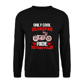 Only Cool Grandpas - Biker Grandpa - Conduire une moto - Sweat-shirt Unisexe - noir - Devant - Alina (178cm) & Michal (187cm)