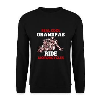 Cool biker grandpa - moto - papy - Sweat-shirt Unisexe - noir - Devant - Alina (178cm) & Michal (187cm)