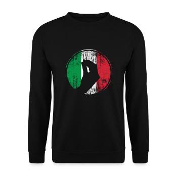 Italy Italians hand gesture Italian flag - Unisex Sweatshirt - black - Front - Alina (178cm) & Michal (187cm)