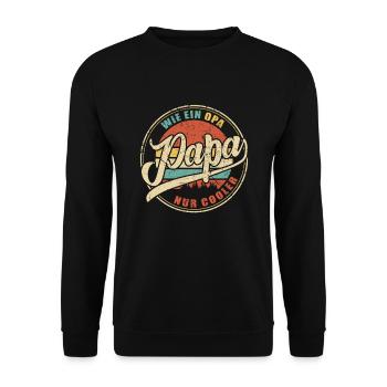 Dad Like A Grandpa Just Cool Father Father's Day Done - Unisex Sweatshirt - black - Front - Alina (178cm) & Michal (187cm)