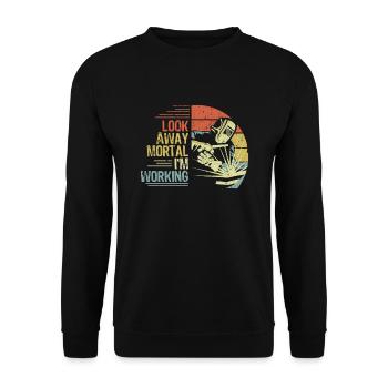 Schweißer Lustiges Handwerker Schweißen Beruf Gesc - Unisex Pullover - Schwarz - Vorne - Alina (178cm) & Michal (187cm)