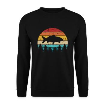 Karpfen - Unisex Pullover - Schwarz - Vorne - Alina (178cm) & Michal (187cm)