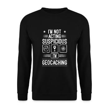 I'm Geocacher Geocaching Suspicious Geocaching - Unisex Sweatshirt - black - Front - Alina (178cm) & Michal (187cm)