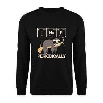 Periodic Table I Nap Periodic Sloth Geek - Unisex Sweatshirt - black - Front - Alina (178cm) & Michal (187cm)