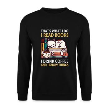 C'est ce que je fais je lis des livres que je bois - Sweat-shirt Unisexe - noir - Devant - Alina (178cm) & Michal (187cm)