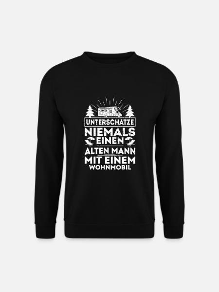 Alter Mann mit Wohnmobil Camping Camper Opa Camp - Unisex Pullover - Schwarz