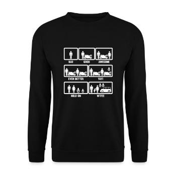 Motorcyclist Family Father Motorbike Biker Bike - Unisex Sweatshirt - black - Front - Alina (178cm) & Michal (187cm)