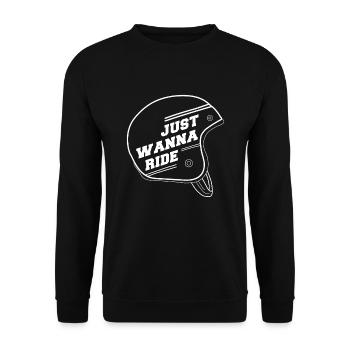 Just Wanna Ride Motos Motocyclistes Moto - Sweat-shirt Unisexe - noir - Devant - Alina (178cm) & Michal (187cm)