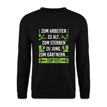 Gärtner Hobbygärtner Rentner Garten Geschenk - Unisex Pullover - Schwarz - Vorne - Alina (178cm) & Michal (187cm)