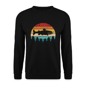 Trout - Unisex Sweatshirt - black - Front - Alina (178cm) & Michal (187cm)