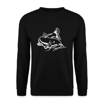 Poisson-chat - Sweat-shirt Unisexe - noir - Devant - Alina (178cm) & Michal (187cm)