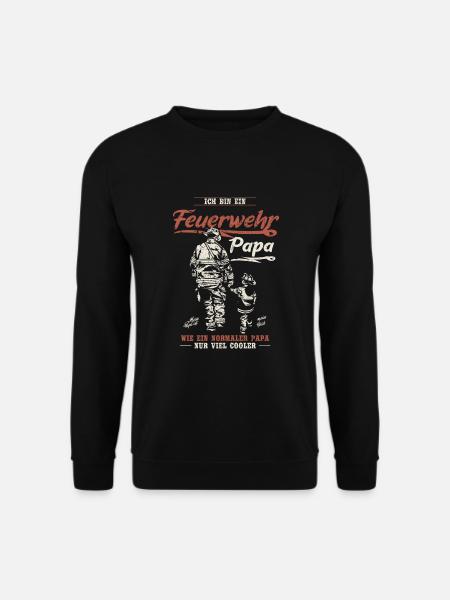 Feuerwehr Papa Feuerwehrmann Firefighter Vatertag - Unisex Pullover - Schwarz