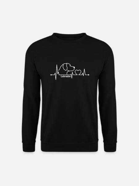 Labrador Herzschlag Hunderasse Hundeliebhaber Hund - Unisex Pullover - Schwarz