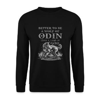 Mieux vaut être un loup d'Odin - Sweat-shirt Unisexe - noir - Devant - Alina (178cm) & Michal (187cm)