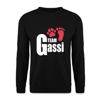 Team Gassi Hundeliebhaber Hunde Hundebesitzer Hund - Unisex Pullover - Schwarz - Vorne - Alina (178cm) & Michal (187cm)