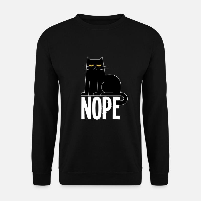 Lustige Nope Katze Maine Coon Perser Geschenk - Unisex Pullover - Schwarz