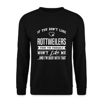 Si vous n'aimez pas Rottweiler Rottweiler Rottwei - Sweat-shirt Unisexe - noir - Devant - Alina (178cm) & Michal (187cm)