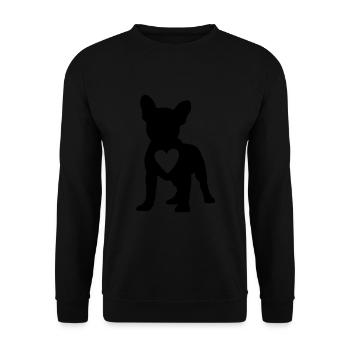 Amour Frenchie Dogs Heart French Bulldog Hu - Sweat-shirt Unisexe - noir - Devant - Alina (178cm) & Michal (187cm)
