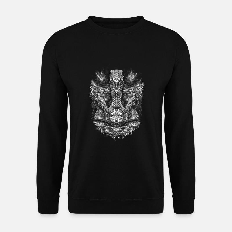 Wikinger Thor Hammer Geschenk - Unisex Pullover - Schwarz
