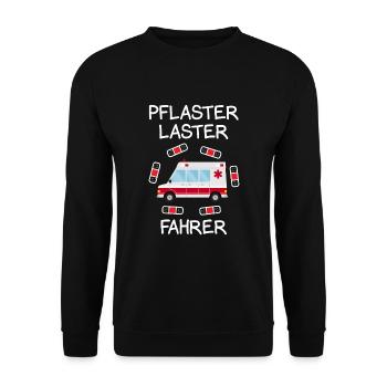 Pflaster Laster Fahrer Sanitäter Notarzt Rettungsd - Unisex Pullover - Schwarz - Vorne - Alina (178cm) & Michal (187cm)