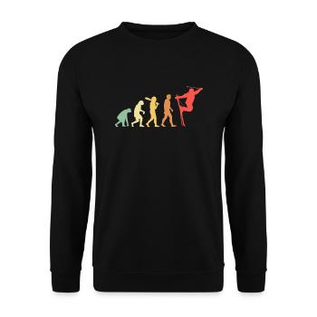 Skier Evolution Mountains Ski Sports Skier Skiing - Unisex Sweatshirt - black - Front - Alina (178cm) & Michal (187cm)