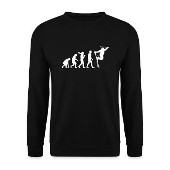 Skier Evolution Mountains Ski Sports Skier Skiing - Unisex Sweatshirt - black - Front - Alina (178cm) & Michal (187cm)